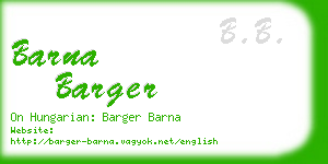 barna barger business card